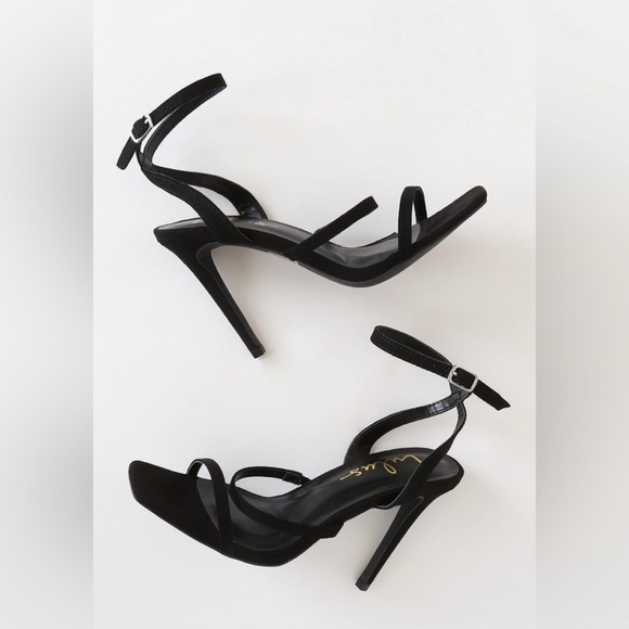 NWOT Leticiya Black Suede Ankle-Strap high heel Sandals size 7.5 - Picture 4 of 4